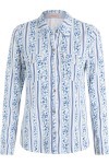 Camisa Feminina Campestre - Branco E Azul - Maria Filó