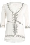 Blusa Feminina Malha Com Silk - Off White - Mob