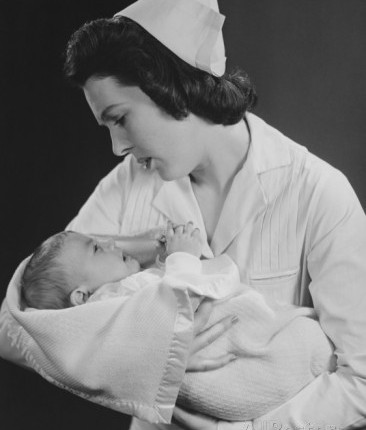 george-marks-nurse-holding-crying-baby-b-w